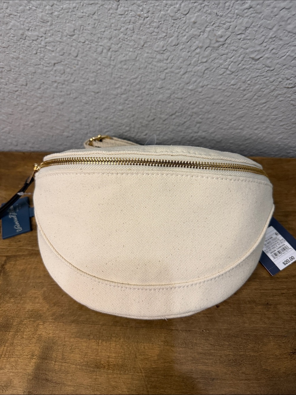 Universal Thread Canvas Half-Moon Crossbody Bag - Cream NEW